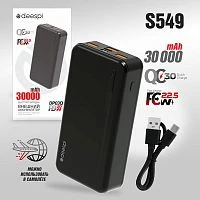 power bank зарядное устройство deespi dp03q 30000mah pd20w/qc3.0/fast 22.5w  фото