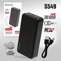 power bank зарядное устройство deespi dp03q 30000mah pd20w/qc3.0/fast 22.5w  фото