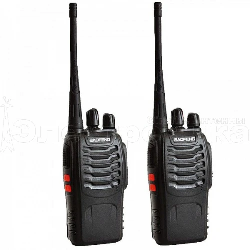 комплект раций 2шт baofeng bf-888s (uhf)400-470 мгц, дистанция до 5 км, 16 каналов, таймер, фонарик  фото