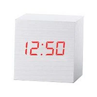 часы электронные настольные vst869-1 красные цифры (без блока) белые  фото
