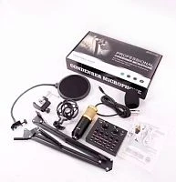 микрофон студийный конденсаторный bm-800 со звуковой картой (mf55)  фото