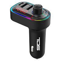 модулятор fm tds ts-caf12 fm-модулятор с rgb подсветкой и  приёмником bluetooth  фото