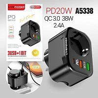 сетевой фильтр live-power ns3 розетка + 3usb  (qc3.0+pd20w) 38w, черный  фото