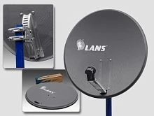 антенна  спутниковая 80см ms8006as (lans 80), темная, перфорированная, офсетная, азимутальная  фото