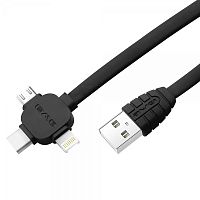 кабель usb 2a awei cl-83 (microusb/type-c/iph) 2м  фото